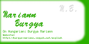 mariann burgya business card